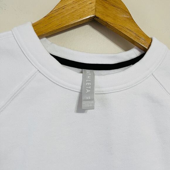 Athleta 24/7 Striped Crewneck Sweatshirt White Black Size XS - Picture 5 of 5